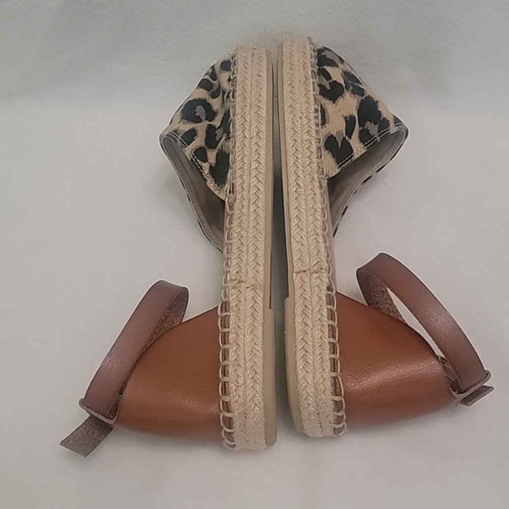 Old Navy Black Brown Animal Print Espadrilles Size  8 - Picture 8 of 10